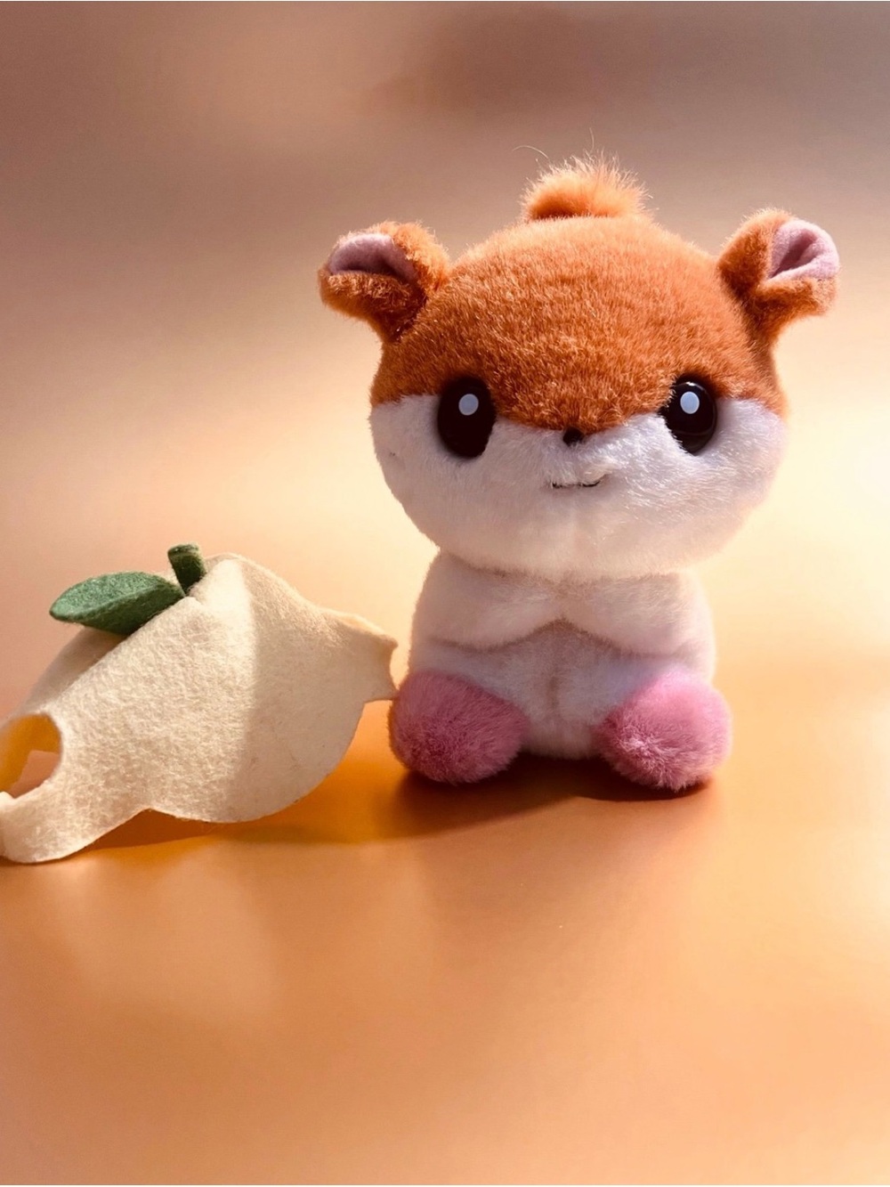 Sanrio Plush Hamster in Brown, White and Pink